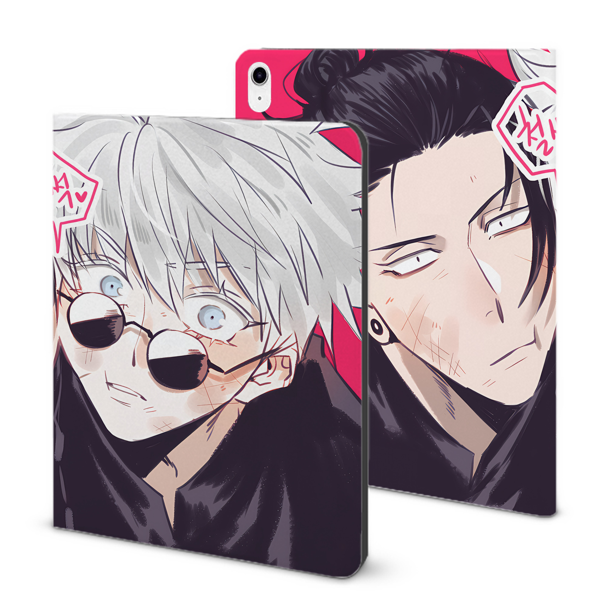 （画像用） 呪術廻戦 Jujutsu Kaisen IPad ケース ブック型 PUレザー TPU 耐衝撃 軽量 薄型 ペン収納なし 全面保護 IPad 各モデル対応